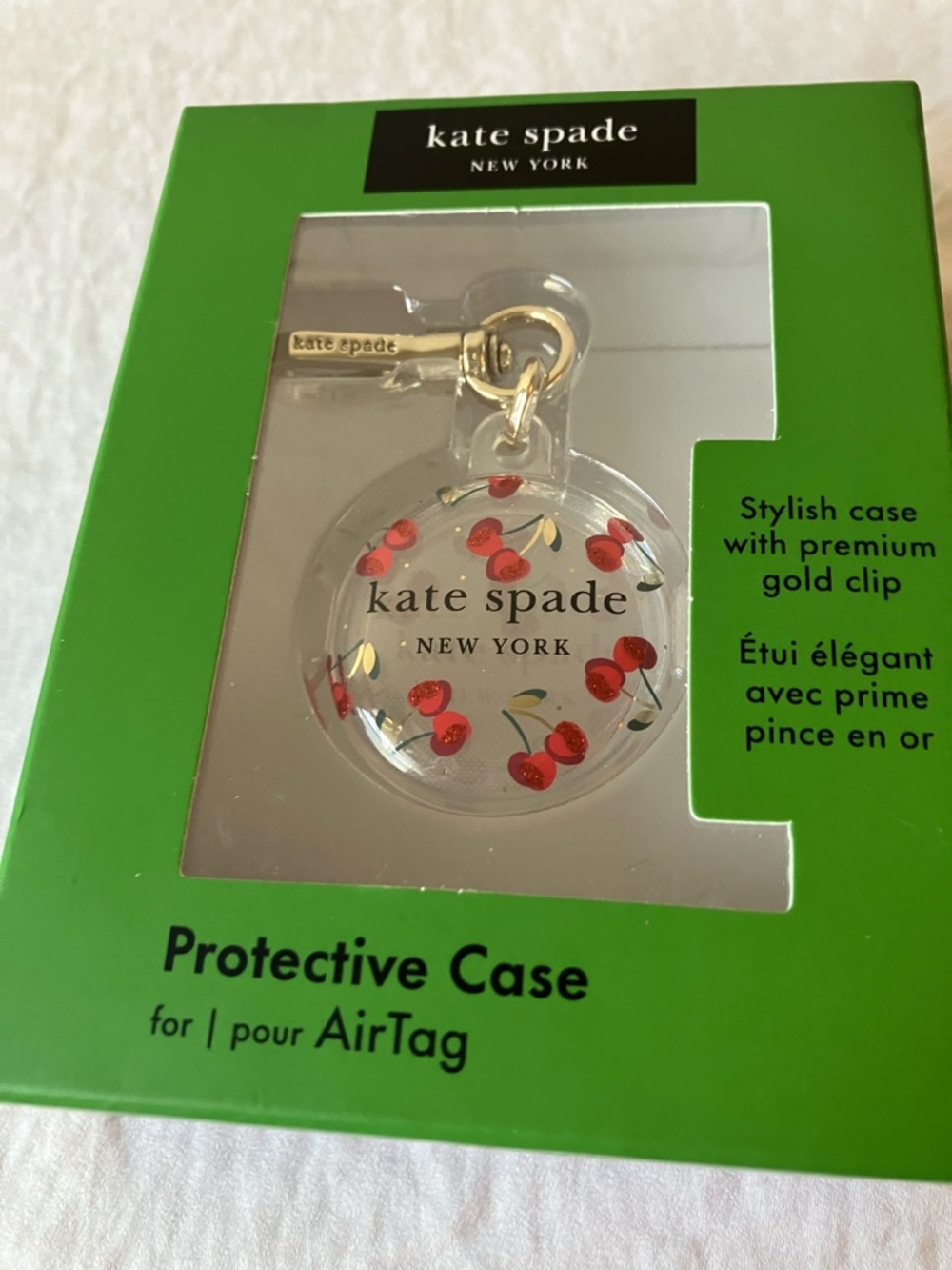 Kate Spade: Cherry Protective Case- AirTag- Gold Tone - Picture 11 of 11